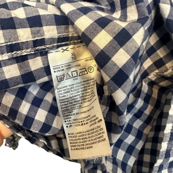 Gap Factory Slim Fit Check Print Long Sleeve Shirt - XL - Picture 4 of 6